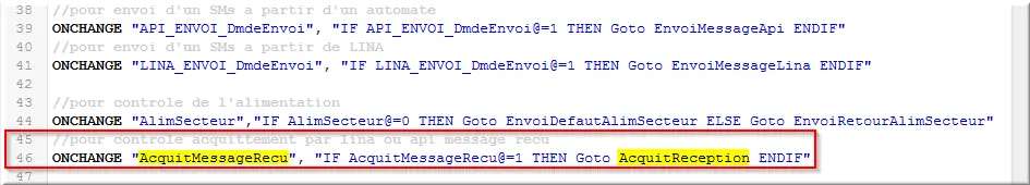 ONCHANGE AcquitMessageRecu